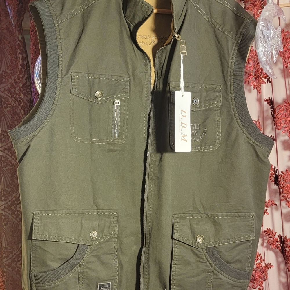 VEST Men's Lightweight 0utdoor Casual Cotton Multi-Pocket Double Pocket Vest.NEW